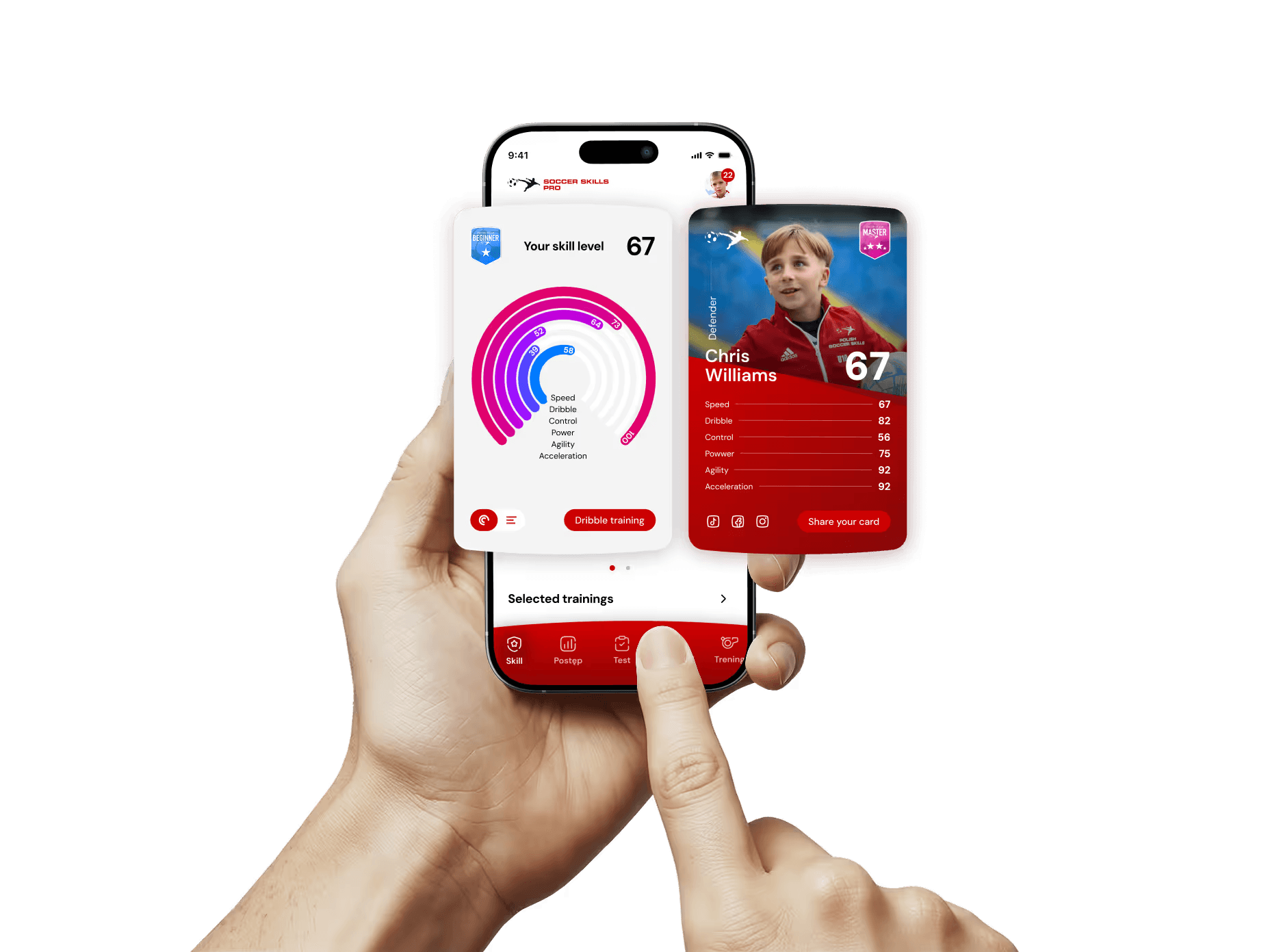 Mobile app for young footballers